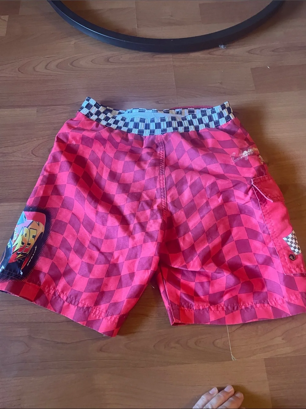 Disney Red and Black Lightning McQueen Kids Swim Trunks